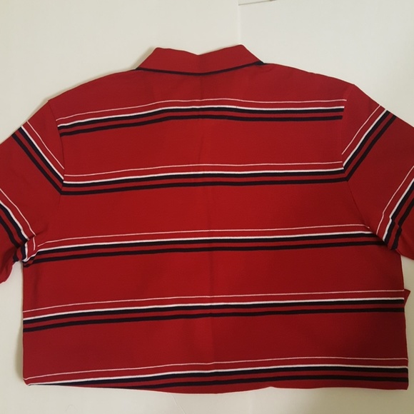 Chaps red men's striped polo, size L/G, NEW - Picture 5 of 8